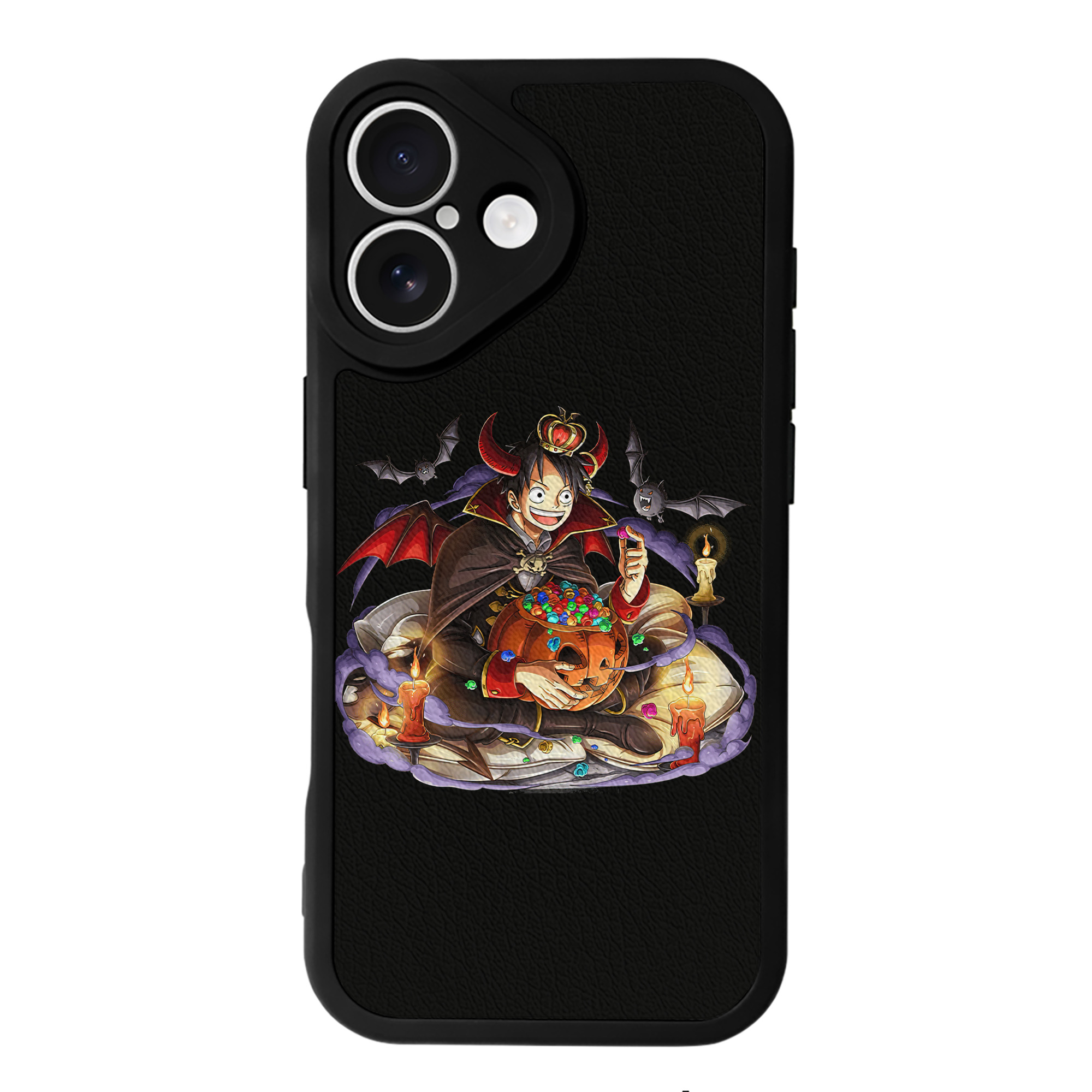 （画像用） ワンピース モンキー・D・ルフィ ONE PIECE Monkey D. Luffy 【iPhone 16シリーズ対応】シリコンスマホケース（レザー調） 材質：シリコン